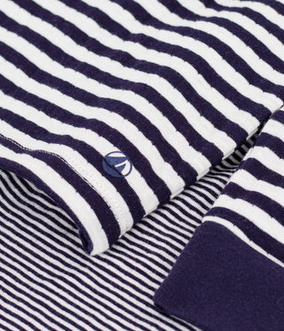 BOY'S STRIPY ORGANIC COTTON TUBE KNIT PYJAMAS