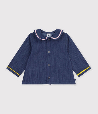 BABY GIRL'S LONG-SLEEVED DENIM BLOUSE