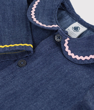 BABY GIRL'S LONG-SLEEVED DENIM BLOUSE