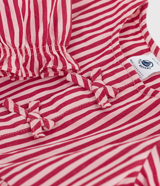 BABY GIRL'S LONG-SLEEVED STRIPY COTTON BLOUSE