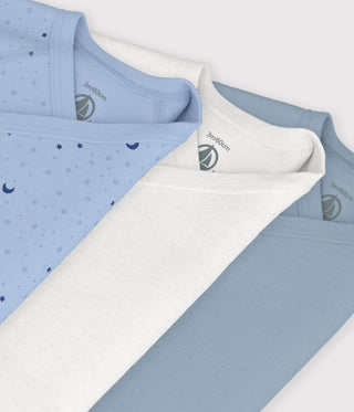 BABY UNISEX LONG-SLEEVED PRINTED ORGANIC COTTON WRAPOVER BODIES -3-PACK