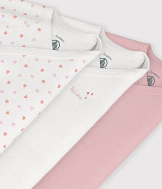 BABY GIRL'S LONG-SLEEVED PRINTED ORGANIC COTTON WRAPOVER BODIES - 3-PACK
