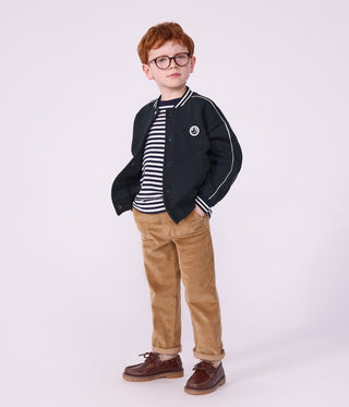 BOY'S VARSITY-STYLE JACKET IN COTTON