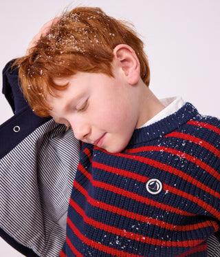BOY'S STRIPY JUMPER IN WOOL AND COTTON