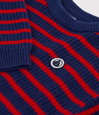 BOY'S STRIPY JUMPER IN WOOL AND COTTON