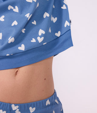 WOMEN'S HEART PRINT COTTON PYJAMAS