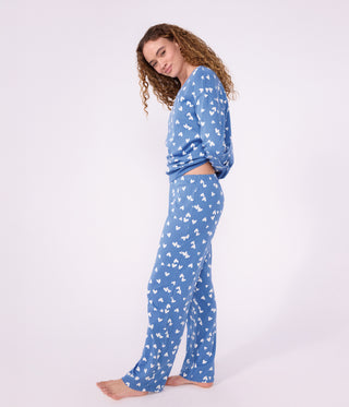 WOMEN'S HEART PRINT COTTON PYJAMAS