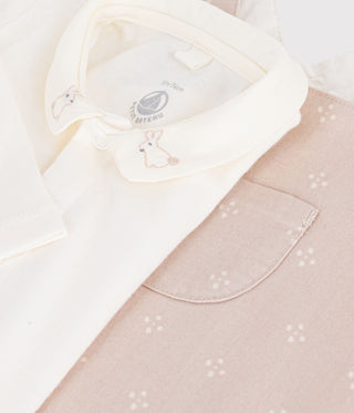 BABY DUNGAREES AND BODY SET IN ORGANIC COTTON WITH A COLLAR