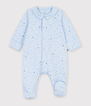 BABY BOY'S STAR PRINT ORGANIC COTTON TUBE KNIT PYJAMA SUIT