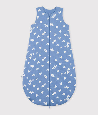 BABY UNISEX 2.5 TOG ORGANIC COTTON SLEEPING BAG PRINTED WITH HEARTS