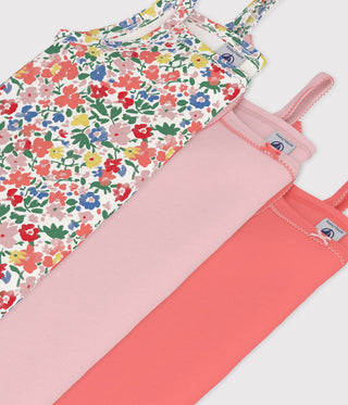 GIRL'S FLORAL COTTON TANK TOPS - 3-PACK