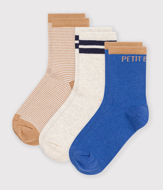 BOY'S STRIPY COTTON SOCKS - 3-PACK