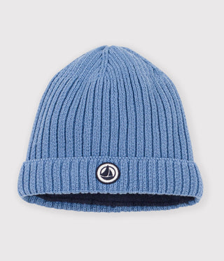 BABY GIRL'S ORGANIC COTTON KNIT HAT WITH FLEECE LINING