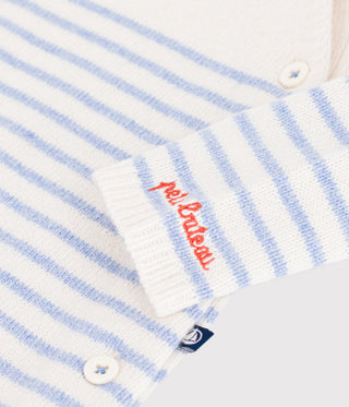BABY UNISEX STRIPY WOOL AND COTTON KNIT PLAYSUIT