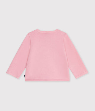 BABY GIRL'S COTTON CARDIGAN WITH HEART BADGE