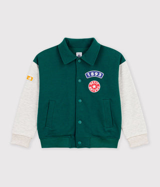 BOY'S VARSITY-STYLE JACKET IN COLOURBLOCK COTTON