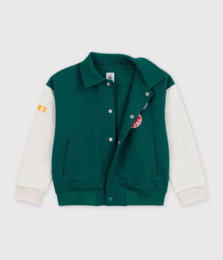 BOY'S VARSITY-STYLE JACKET IN COLOURBLOCK COTTON
