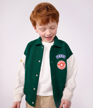 BOY'S VARSITY-STYLE JACKET IN COLOURBLOCK COTTON
