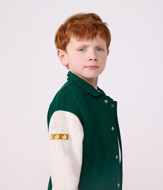 BOY'S VARSITY-STYLE JACKET IN COLOURBLOCK COTTON