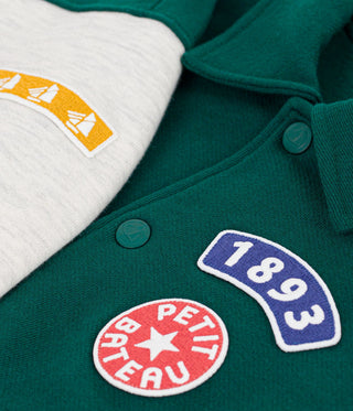 BOY'S VARSITY-STYLE JACKET IN COLOURBLOCK COTTON
