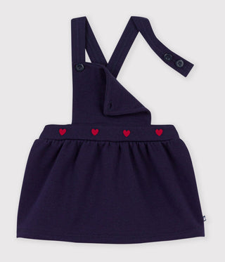 BABY GIRL'S SLEEVELESS COTTON DRESS EMBROIDERED WITH HEARTS