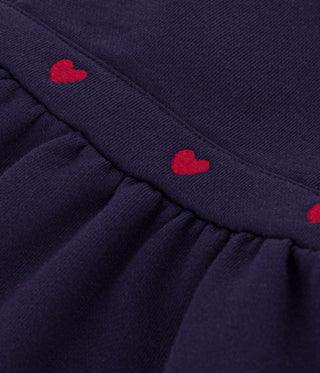 BABY GIRL'S SLEEVELESS COTTON DRESS EMBROIDERED WITH HEARTS