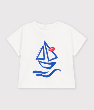 BABY BOY'S SHORT-SLEEVED PATTERNED ORGANIC COTTON T-SHIRT