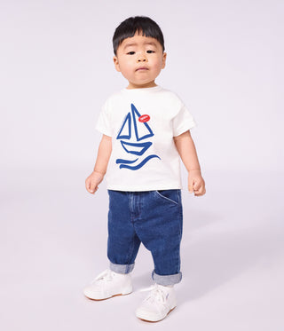 BABY BOY'S SHORT-SLEEVED PATTERNED ORGANIC COTTON T-SHIRT