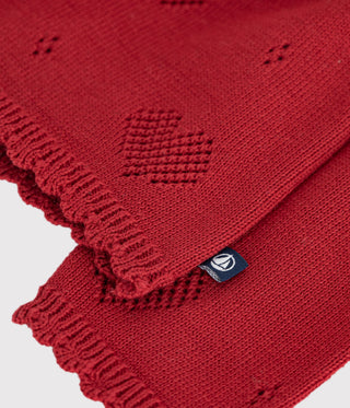BABY GIRL'S ORGANIC COTTON CARDIGAN WITH HEART PATTERN