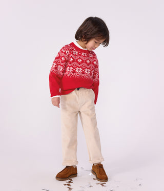 BOY'S STRAIGHT ORGANIC COTTON CORDUROY TROUSERS