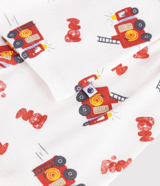 BOY'S SHORT FIREFIGHTER PRINT COTTON PYJAMAS