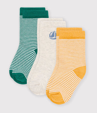 BABY BOY'S STRIPY COTTON SOCKS - 3-PACK