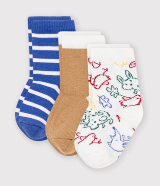 BABY BOY'S ANIMAL PRINT COTTON SOCKS - 3-PACK