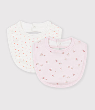 BABY GIRL'S FLOWER PRINT COTTON BIBS