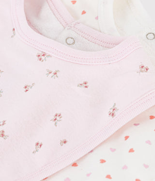 BABY GIRL'S FLOWER PRINT COTTON BIBS