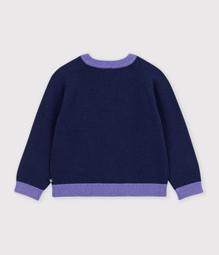 GIRL'S WOOL AND COTTON CARDIGAN