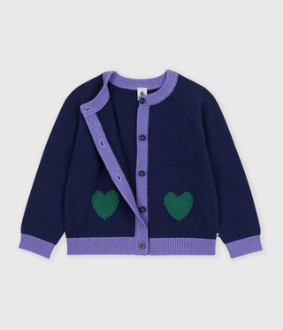 GIRL'S WOOL AND COTTON CARDIGAN