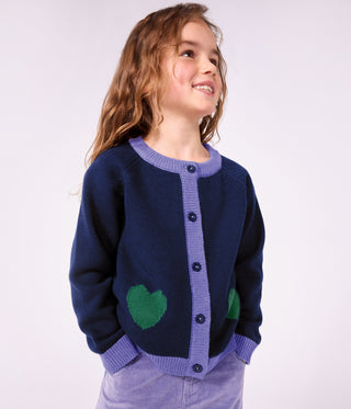 GIRL'S WOOL AND COTTON CARDIGAN