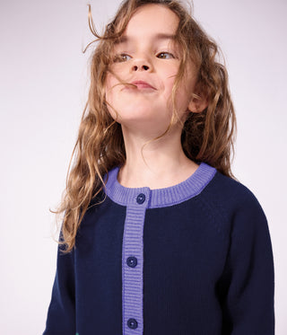 GIRL'S WOOL AND COTTON CARDIGAN
