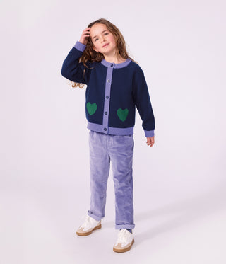 GIRL'S WOOL AND COTTON CARDIGAN