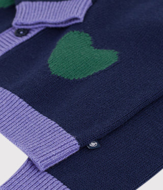 GIRL'S WOOL AND COTTON CARDIGAN
