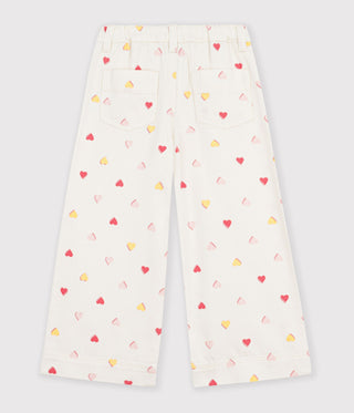 GIRL'S WIDE-LEG COTTON TROUSERS