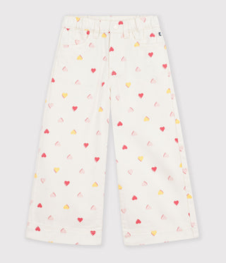 GIRL'S WIDE-LEG COTTON TROUSERS