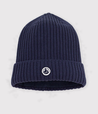 GIRL'S ORGANIC POLAR FLEECE-LINED KNITTED BEANIE HAT