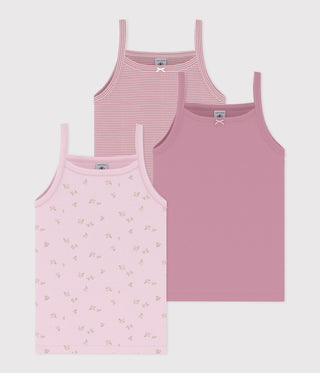 GIRL'S FLORAL COTTON TANK TOPS - 3-PACK