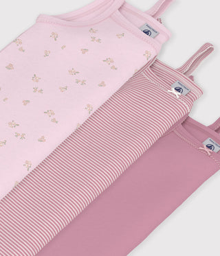GIRL'S FLORAL COTTON TANK TOPS - 3-PACK