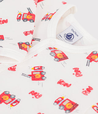 BABY UNISEX FOOTLESS FIREFIGHTER-PRINT COTTON PYJAMA SUIT