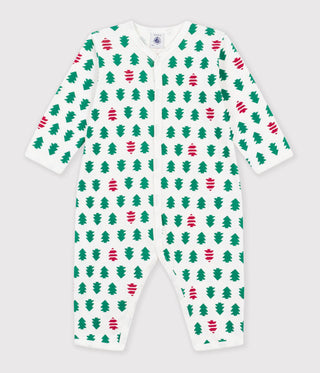 BABY UNISEX FOOTLESS FIR TREE PRINT COTTON PYJAMA SUIT
