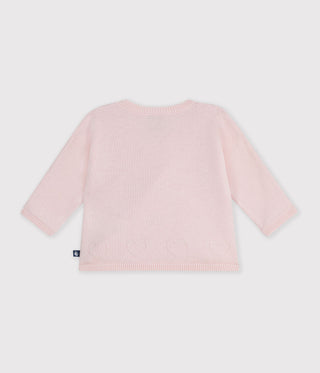 BABY GIRL'S WOOL AND COTTON KNIT WRAPOVER TOP