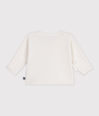 BABY UNISEX WOOL AND COTTON KNIT WRAPOVER TOP